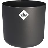 Elho B.For Soft Round 22cm Pot - Anthracite | 22.3 x 20.3 cm | Indoor Planter | 100% Recycled Plastic