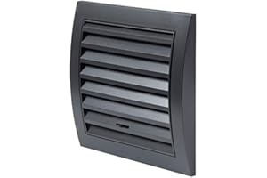 EUROPLAST 150x150mm Rejilla para Ventilación - Rejilla de Ventilación Regulable con Protección contra Insectos - Plástico ABS Antracita