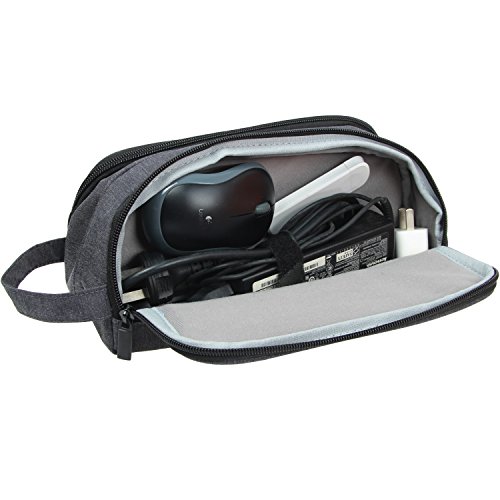 Damero Universale Organiser Tasche mit Doppelschicht Tragtasche für Reise zum Ladegrät/Eletronisches Zubehör für Reiseorganisator (Groß, Schwarz) - 6