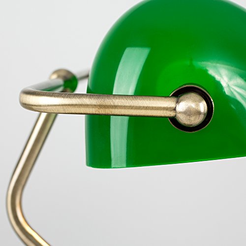 MiniSun – Traditionelle Bankerlampe mit einem Finish aus Antikmessing und einem grünen Lampenschirm – Tischlampe - 4