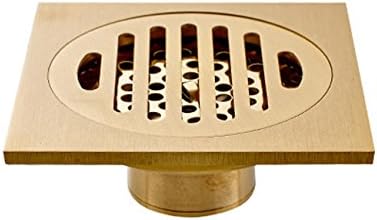 Tochange Bathroom Floor Drain Elegant Anti Odor Square Ground Drainer/Shower Drain Bathroom Washing Machine Dual-Use Hardware Accessory Brass(10*10*4.6cm) (Design : Single Use)