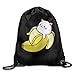 Produktbild Hats New Bananya Baby Bananya Banana Cat Print Men's Women's Drawstring Backpack Beam Mouth Shoulders Backpack Gym Bag 17"x14"