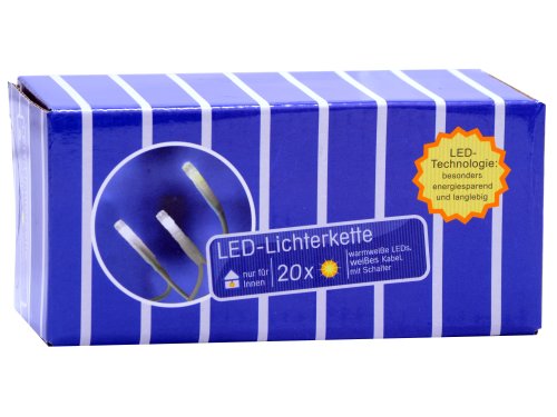 Merxx – 20er LED Lichterkette – 230V – warmweißes Licht – mit An-/Ausschalter - 2