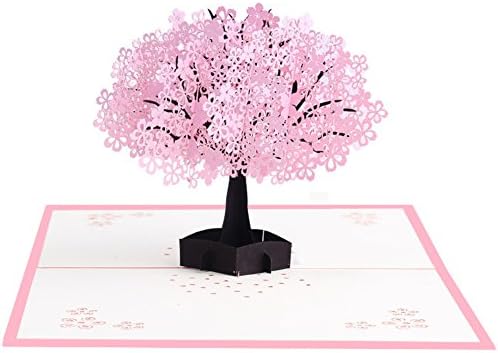 Mother's day Card 3d Pop-up Cherry tree Valentine's day Christmas day Thank you card-A 8x6inch