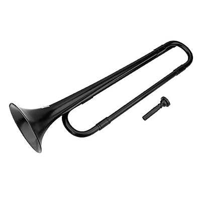 Dilwe Bugle Trompette, Trompette de cavalerie en Plastique ABS avec Embouchure Cadeau pour Les Enfants(Noir)