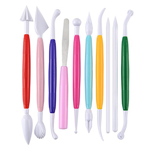 Outus 10 Stück Kunststoff Keramik ToolsTöpferei Werkzeug Ton Skulptur Carving für Formgebung und Sculpting (Verschiedene Farben)