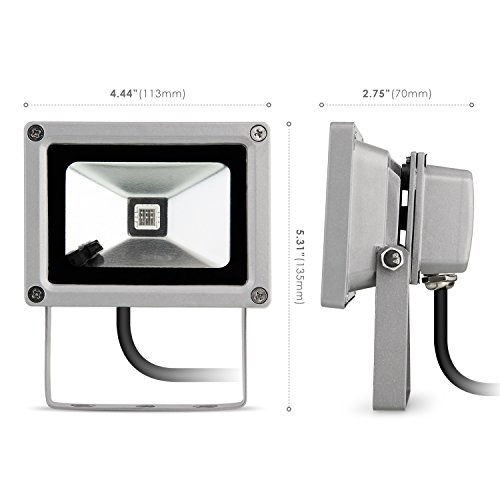 Albrillo LED 10W RGB Fluter mit 16 Farben inkl. Fernbedienung & Stecker, IP65 - 2