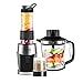 Produktbild Mixer Smoothie Maker 3 in1 Multifunktion Standmixer + Fleisch Zerkleinerer / Ice Crusher + Kaffeemühle (700 Watt , 24000U/Min) Elektrisch Shake Smoothie Mixer mit 570ml Sport-Flasche BPA frei