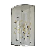 Mampara de ducha semicircular 70x90 CM compuesta de 2 hojas fijas y 2 puertas correderas