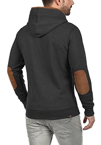 Blend Alesso Herren Sweatjacke Kapuzenjacke Hoodie Mit Kapuze Reißverschluss Und Fleece-Innenseite, Größe:XL, Farbe:Charcoal (70818)