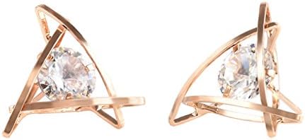 Xiang Women Girls Sparkling Crystal Hollow Triangular Zircon Stud Earrings Jewelry