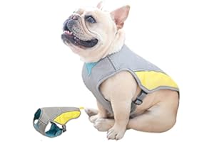 Hifrenchies Kühlgeschirr Weste für Hunde Französische Bulldogge Sommer Kühlweste Outdoor Hundejacke Sicherheit Reflektierende Weste Kühljacke Sonnenschutz Haustier Mantel Weste für Frenchie (Medium)