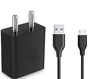 Quick Charger for Motorola Moto C Plus Charger Original Adapter Like Mobile Charger | Power Adapter | Wall Charger | Fast Charger | Android Smartphone Charger | Battery Charger | Hi Speed Travel Charger With 1 Meter Micro USB Cable Charging Cable Data Cable (2.4 Amp,RE, BLACK)