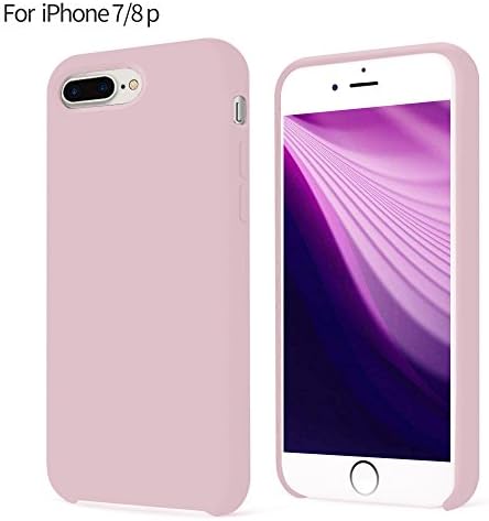 CANI iPhone 8 Plus Case, iPhone 7 Plus Case Anti Scratch Cover Gel Rubber Case with Soft Microfiber Cloth Lining for iPhone 7/8 Plus Light Pink