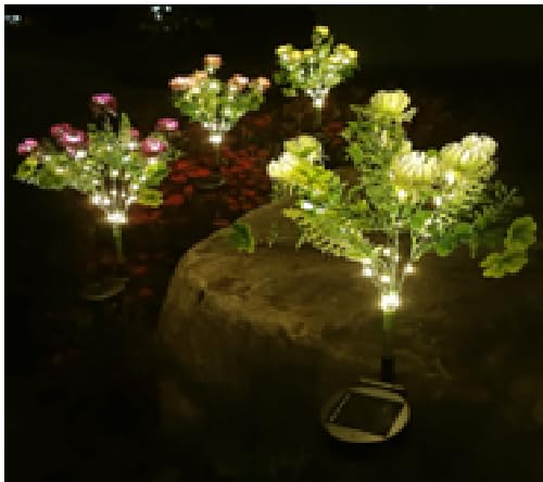 GIGAWATTS Daisies Solar Garden Lights Yard Lawn Lamp Sun-Powered Outdoor Decorative Flower Spotlights Water-Resistant and Reliable for Home Backyard All Weather Stake of 7 LED