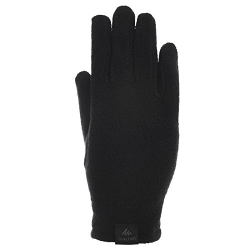 Quechua Explor 100 - Guantes térmicos de Forro Polar para Senderismo, Deportes al Aire Libre, Correr, Unisex, Color Negro, Negro, Child'S 4-6 Years