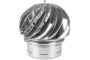STRUCTIO INTERNATIONAL Inserto per camino, in acciaio inox, girevole, per la ventilazione, per camino, camino, camino, ventilatore, 100 mm