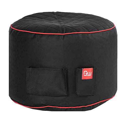 GAMEWAREZ Crimson Hurricane Station 2.0 avec assise simili-cuir et passepoil rouge, Tabouret/Pouf pour Crimson Hurricane 2.0 Gaming Pouf