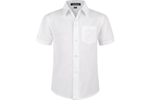 Spring&Gege kortärmade skjortor för pojkar formell uniform gjord av fast poplin