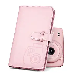 CAIUL Compatible 96 Pockets Mini Wallet Photo Album with PU Leather Cover for Fujifilm Instax Mini 11 9 8 8+ 70 7s 90 25 26 Films (Light Pink)