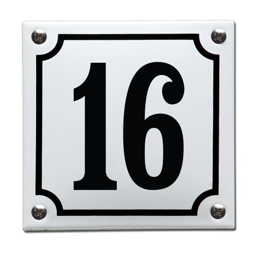 Numero civico smalto Bianco, numero 16