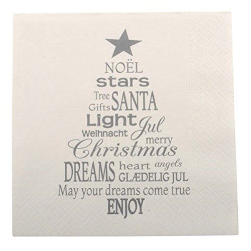 Preisvergleich Produktbild Ib Laursen Papierservietten Weihnachtsbaum grau
