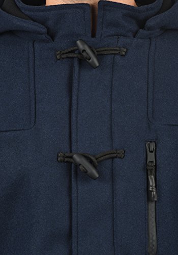 Redefined Rebel Mozart Herren Winter Mantel Dufflecoat Wollmantel Lange Winterjacke mit Stehkragen, Größe:XXL, Farbe:Navy