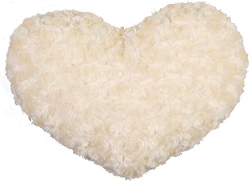 Bada Bing 2er Set Kissen Herz Rosen creme grau Kuschelkissen Pärchen Geschenk Liebe - 2