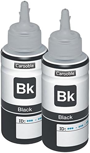 2x Compatible Epson T6641 Black Ink Bottles - For use with Epson EcoTank ET-4550 Printers - By Carooble
