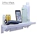 Produktbild okomatch Badezimmer Regal ohne Bohrer & Nagel, leicht Installation Super Saugnapf an der Wand montiert stabil Kunststoff Storage Rack für Küche/Dusche & Wohnzimmer/Büro, ABS, 2pcs/pack, M