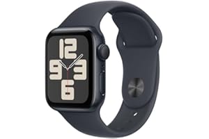 Apple Watch SE (2ᵉ génération) 40 mm GPS Montre connectée avec Boîtier en Aluminium Minuit et Bracelet Sport Minuit (M/L). Suivi activité et Sommeil, détection Accidents, Suivi fréquence Cardiaque