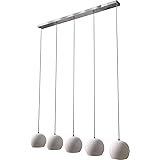 DELIFE Deckenleuchte Pentola Grau Beton 115 cm 5 Schirme Hängeleuchte