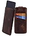 Produktbild Suncase ECHT Ledertasche Leder Etui für Samsung Galaxy S9 | Samsung Galaxy S8 (mit Rückzugsfunktion und Zwei Kartenfächer) antik-Coffee