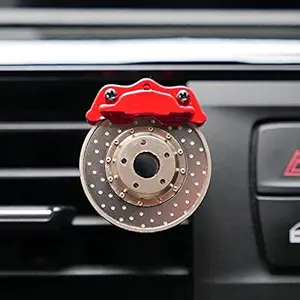 BKN Trending New Alloy Brake Disc Shape Style Car Air-Vent Air Freshener | Essential Scent Car Fragrance Diffuser Perfume Aromatherapy Interior Decoration For All Type Cars AC Vents - 1pcs, Random