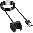 MASKED Charging Adapter USB Charger Compatible for Fitbit Charge 3 / Charge 4 - Replacement USB Cable (Black)