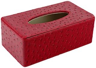 ZJHZXM GRJH® tissue box leather Creativity Household Book box Simple Continental Vintage Storage Box Length 25.5 x width 14 x height 9.5 cm Creativity,Easy to clean (Color : Red)