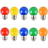 【Energiesparend】 2 W buntes Licht, umweltfreundlich, Energieklasse A+, PC-Abdeckung, um bunte Lichter zu bieten und Ihre Augen zu schützen. Mehr als 20000 Stunden Lebensdauer, langlebig und einfach zu bedienen. Sie brauchen nur eine E27 Basis und Sie können es einschalten.