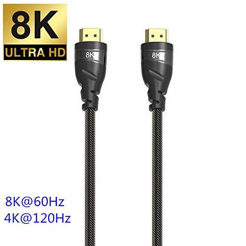 CABLEDECONN 8K HDMI Cordon de Cuivre UHD HDR 8K 48Gbps 8K@60Hz 4K@120Hz Prise en Charge HDCP 3D Câble HDMI pour PS4 SetTop Box HDTV Projecteurs 1.5m 5ft