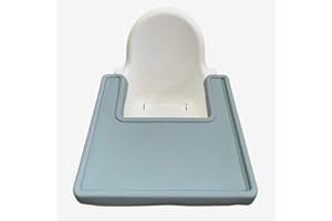 Minifolk High Chair Full Cover Mat Tray Made for IKEA ANTILOP BPA Free Silicone Placemat Dishwasher Safe Baby Toddler (Nordic Blue)