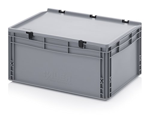 Eurobehälter-Eurobox 60 x 40 x 27 cm mit Scharnierdeckel inkl. gratis Zollstock