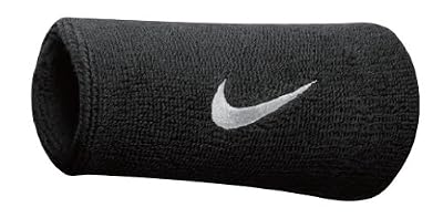 Nike Swoosh Extra Largeur Poignet Anti Transpiration - noir - blanc, 1 Taille