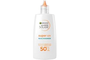 Garnier Fluido Viso Anti Imperfezioni, Uso Quotidiano, Protezione Solare Molto Alta SPF 50+, Effetto Invisibile, Con Niacinamide, Dermatologicamente Provato, Super UV, Ambre Solaire, 40 ml