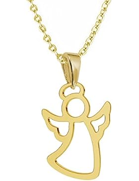 GH1a Engel ANHÄNGER + KETTE 925 Echt Silber + 24K Vergoldet Geschenkidee