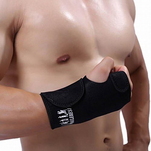 Panegy Sports Adjustable Wrist Straps Wraps Support Brace Belt Protector for Weightlifting Crossfit Powerlifting - Right Hand - 33*16.5cm/12.99*6.49inch - Black