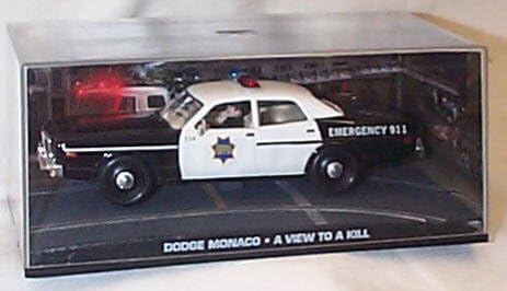 universal hobby james bond 007 a view for a kill dodge monaco film scene car 1:43 scale diecast model