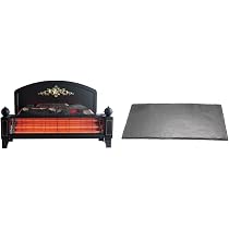 Dimplex Yeominster Radiant Bar Fire, Traditionally Styled Free Standing  Electric Fire with Glowing Log Ember Fuel Bed and 1.2kW Heater u0026 Hearth  Pad, Slate Effect Resin Hearth Pad, Size: 38 x 80