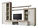 Produktbild Trendteam BM98341 Wohnzimmerschrank Wohnwand Anbauwand Eiche-sägerau hell, Absetzungen weiss BxHxT 308x210x50 cm