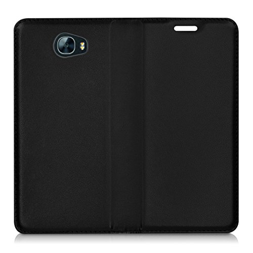 kwmobile Funda para Huawei Y6 II Compact  2016  - Carcasa para m  vil de  Cuero sint  tico  - Case  Plegable  en  Negro 