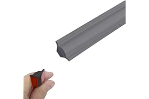 JEWELTH Flexible Wall Corner Molding Trim, 5M/16.4FT Long Self Adhesive Caulk Strip Peel and Stick Trim for Cabinet Edge, Tile Edge, Ceilings, Countertops (S/12mm*9mm, Gray)