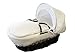 Dark Wicker Crib / Moses Basket With White Waffle Dressing PLUS Cocoa Deluxe Wooden Rocking Stand Includes High Quality 100% Combed Jersey Cotton White Fitted Sheet